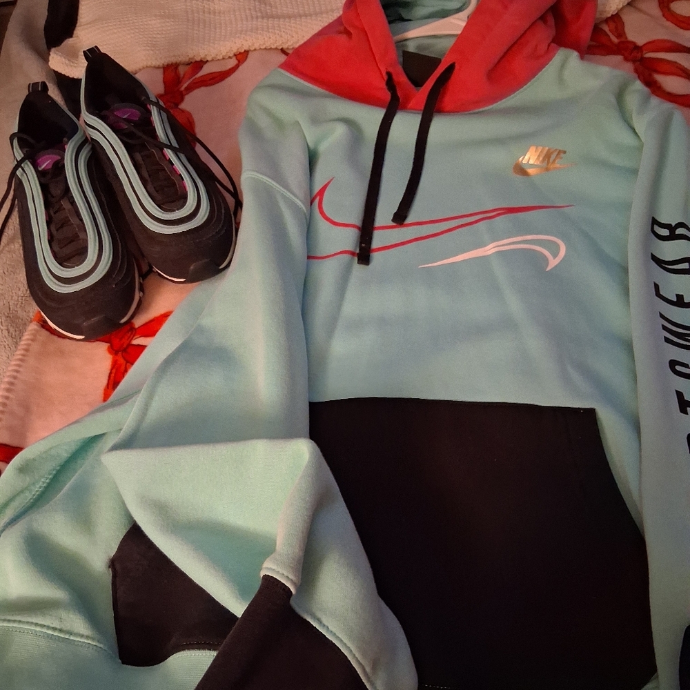 Nike Red and Mint Hoodie